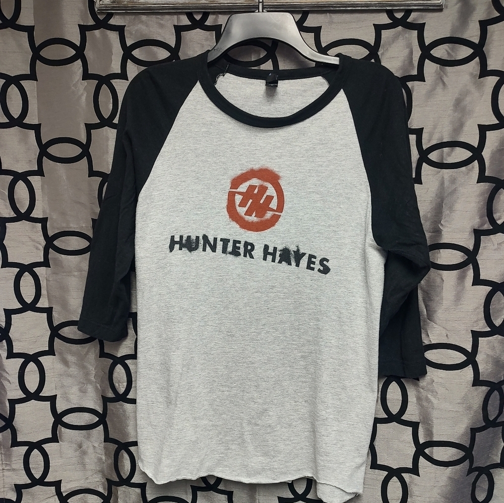 💥3/$20 Hunter Hayes Concert Crewneck Jersey Small T-shirt 3/4 Sleeve Length